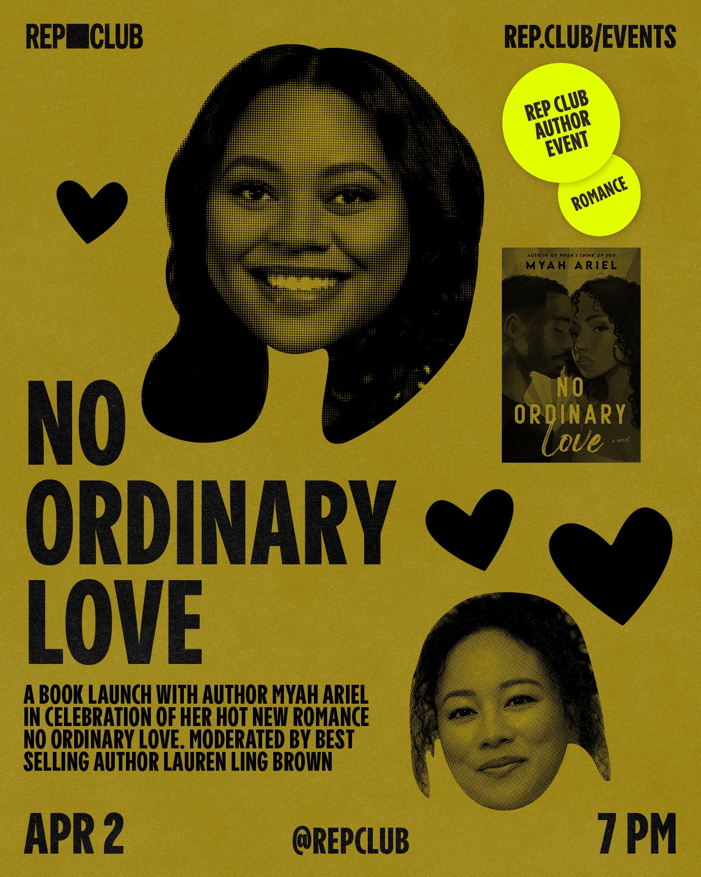 April 2nd EVENT: NO ORDINARY LOVE // Myah Ariel w/ Lauren Ling Brown