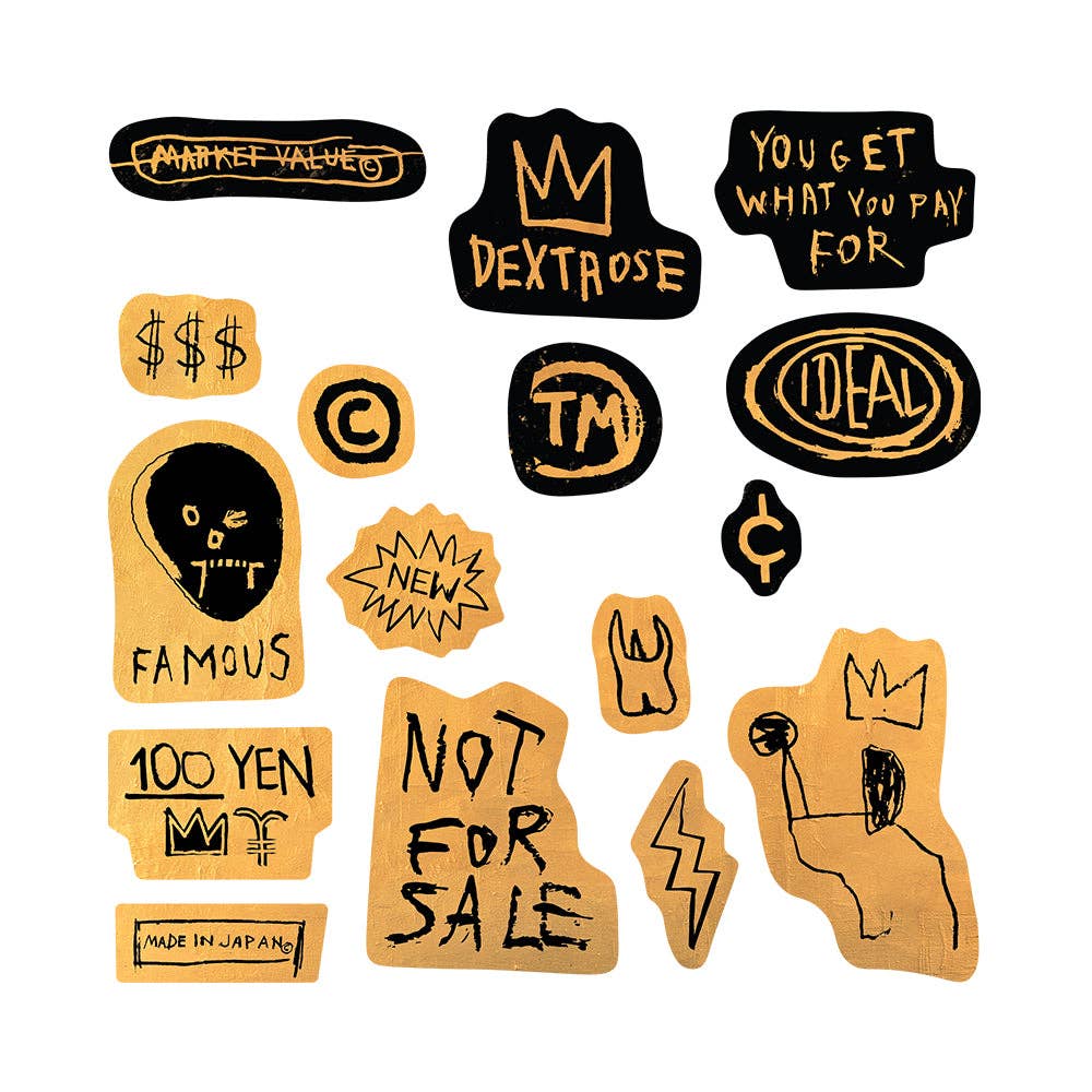 Gold Sheet by Basquiat // Sheet of 16 Stickers