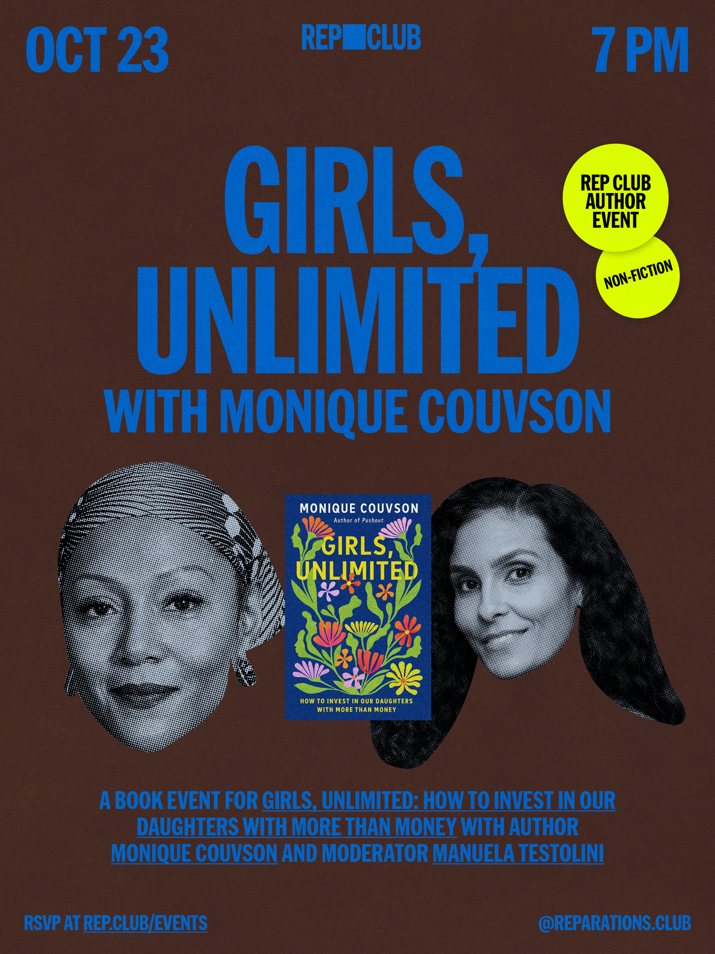 October 23rd EVENT: Girls, Unlimited w/ Monique Couvson & Manuela Testolini