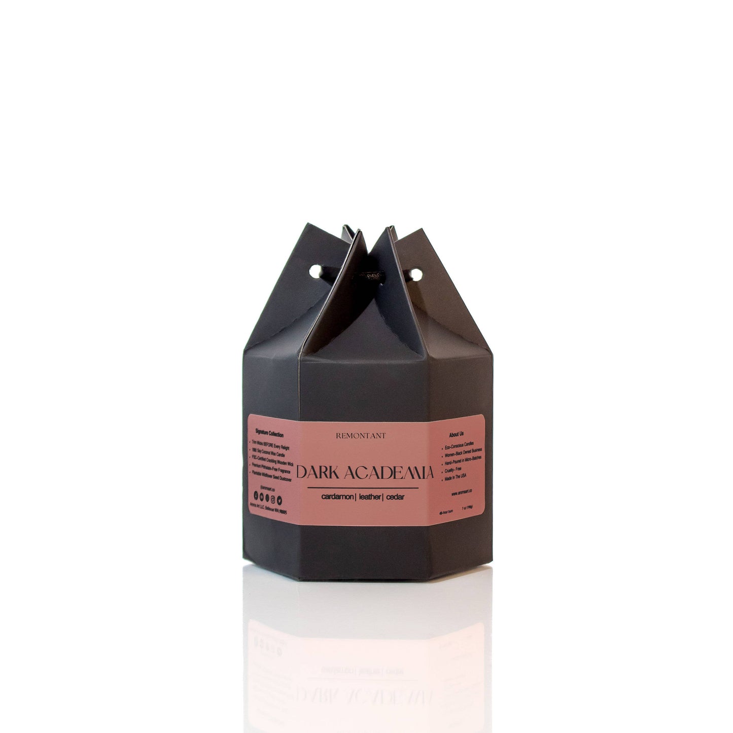 Dark Academia | Cardamom ~ Leather ~ Cedar | Crackling Wick