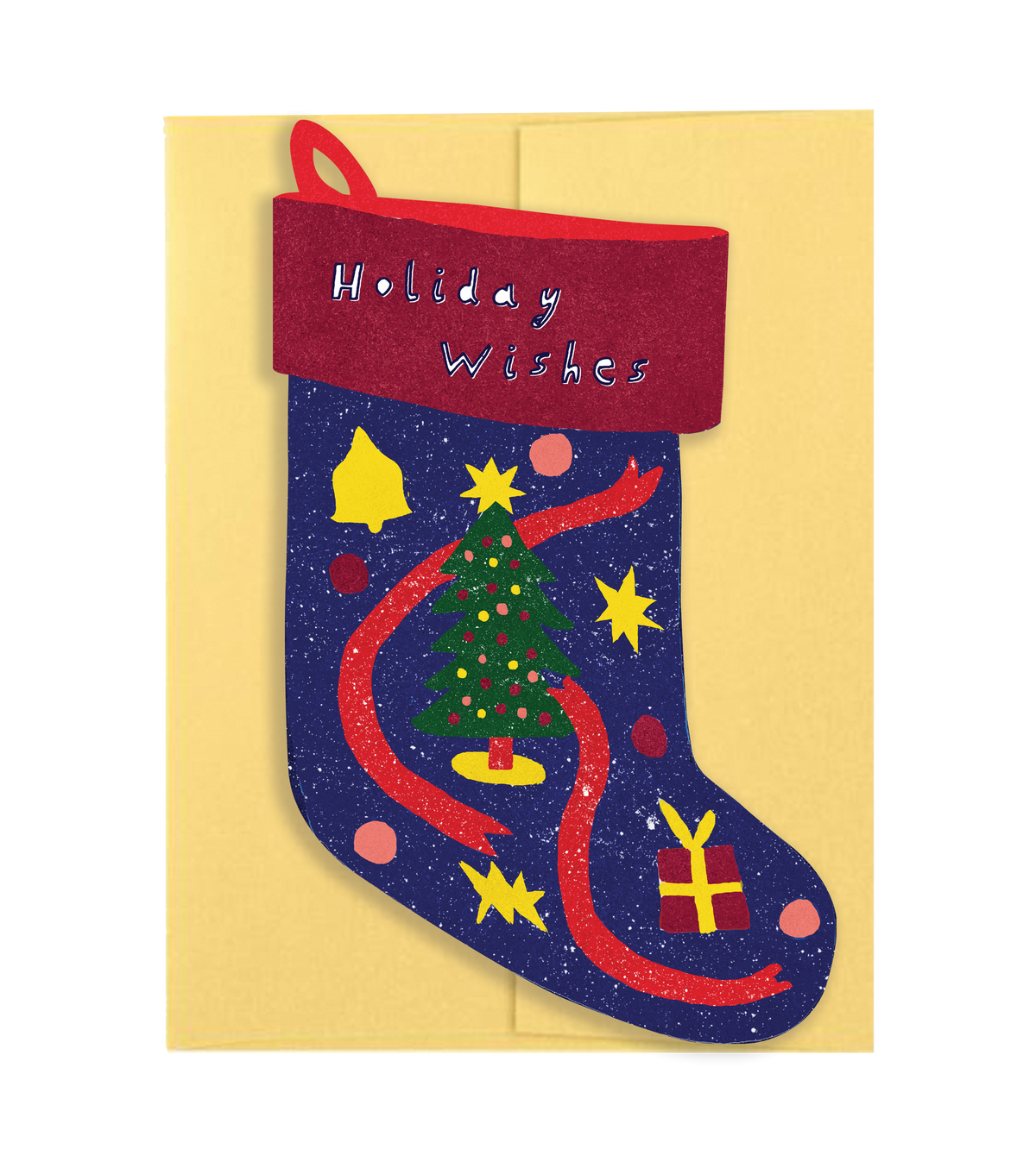 Christmas Tree Stocking - Die Cut Card