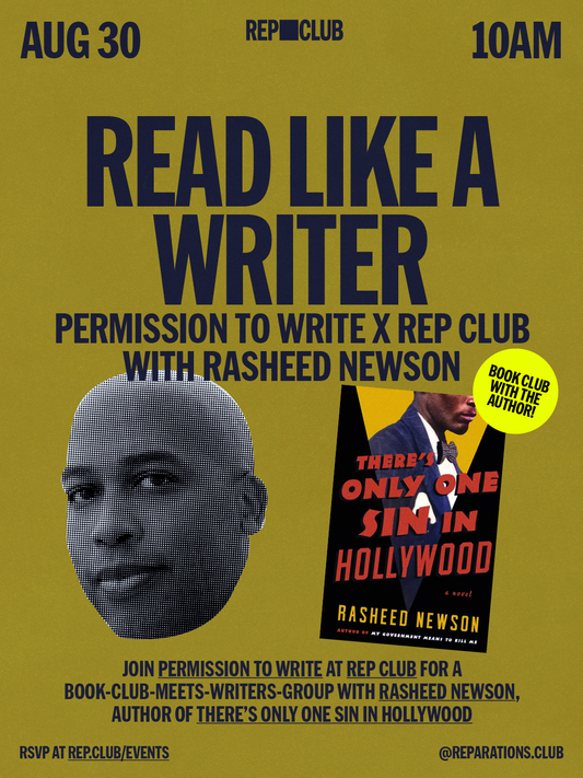 August 30th EVENT: Read Like A Writer x Permission To Write