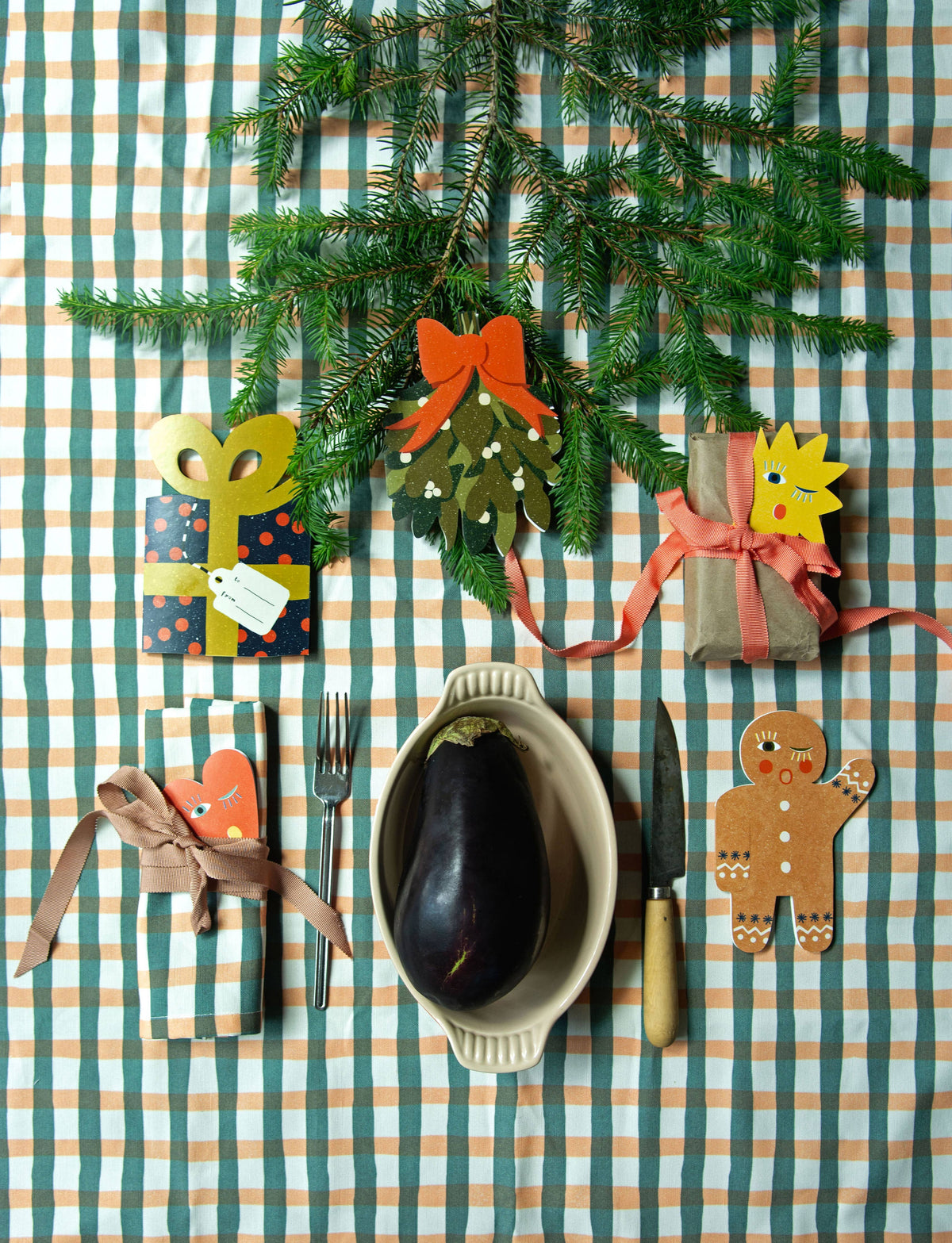 Gingerbread Man Holiday - Die Cut Card